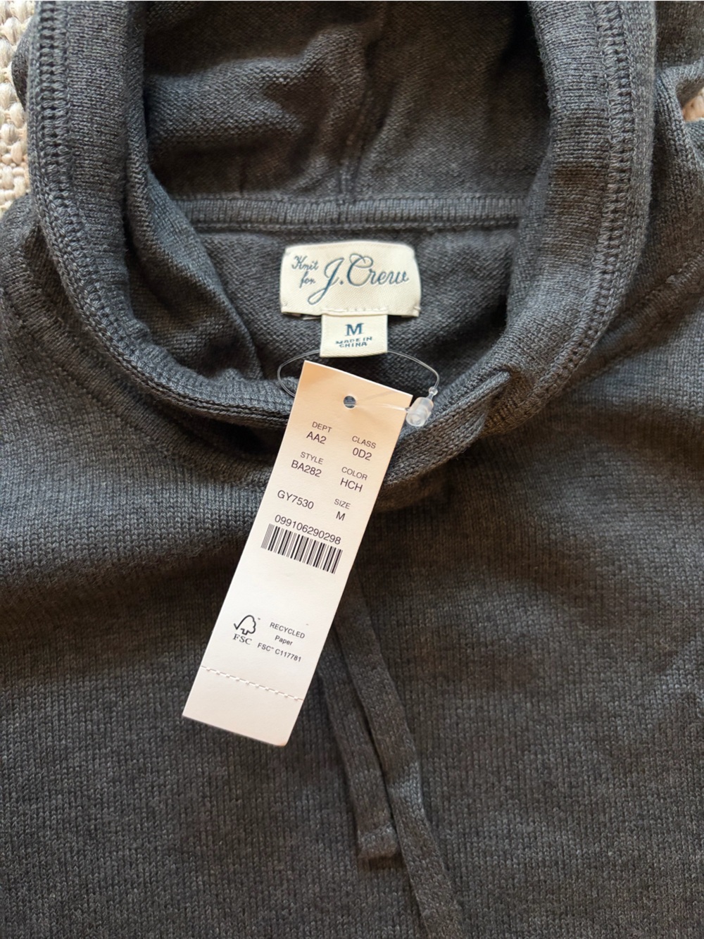 J. Crew Charcoal Gray Knit Sweater